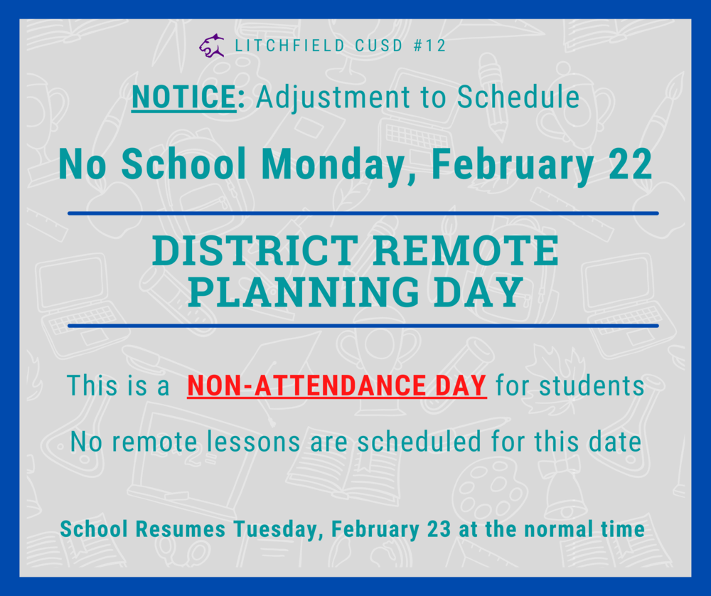 Notice of Change of Schedule for Monday, February 22, 2020