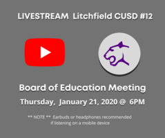 Livestream Board of Education Meeting January 21, 2020 @ 6PM